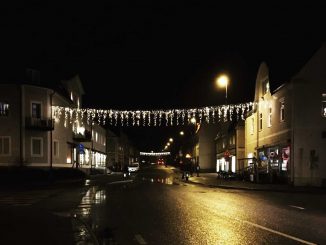 Bild på julgransbelysningen i Fellingsbro